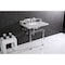 Kingston Brass 30 Carrara Marble Console Sink with Acrylic Legs, Marble WhitePolished Nickel LMS3030MASQ6 - alternate 4